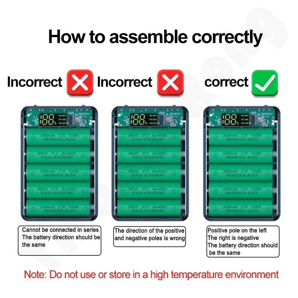 5*18650 boîtier de batterie externe double USB pour chargeur de téléphone portable coque de bricolage 18650 support de batterie boîte de charge avec lampe de poche LED