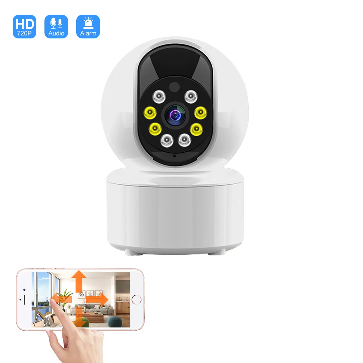 

V380 Pro 350 ° Камера безопасности Wi-Fi, оповещение об обнаружении движения, двустороннее аудио, ночное видение, облачная/TF-карта, iOS Android