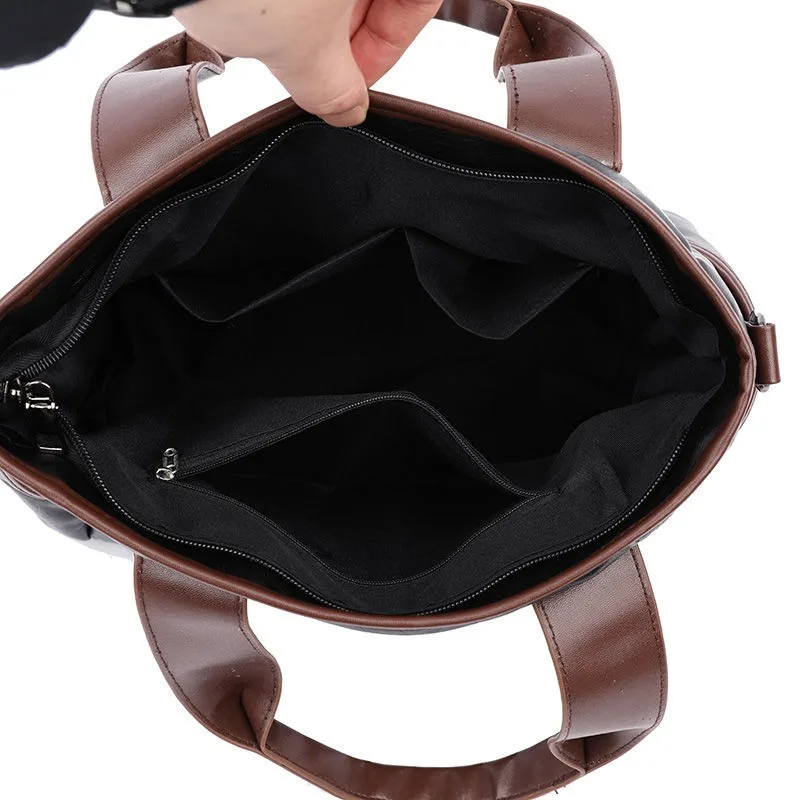 2024 New Soft Leather Messenger Bag Autumn Winter Retro Portable Shoulder Bag Large-capacity Travel Mother Bag Women Tote Bags