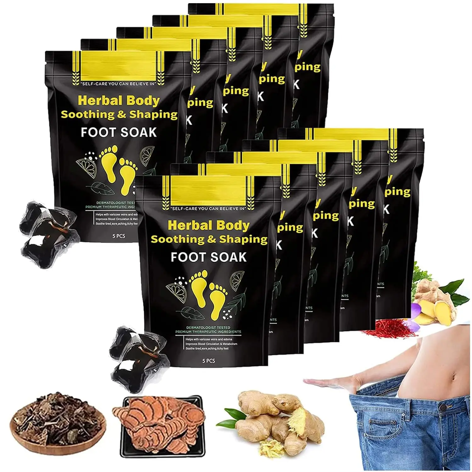 

50Pcs Herbal Detox Cleansing Foot Soak Beads, Natural Relaxing Massage for Men and Women