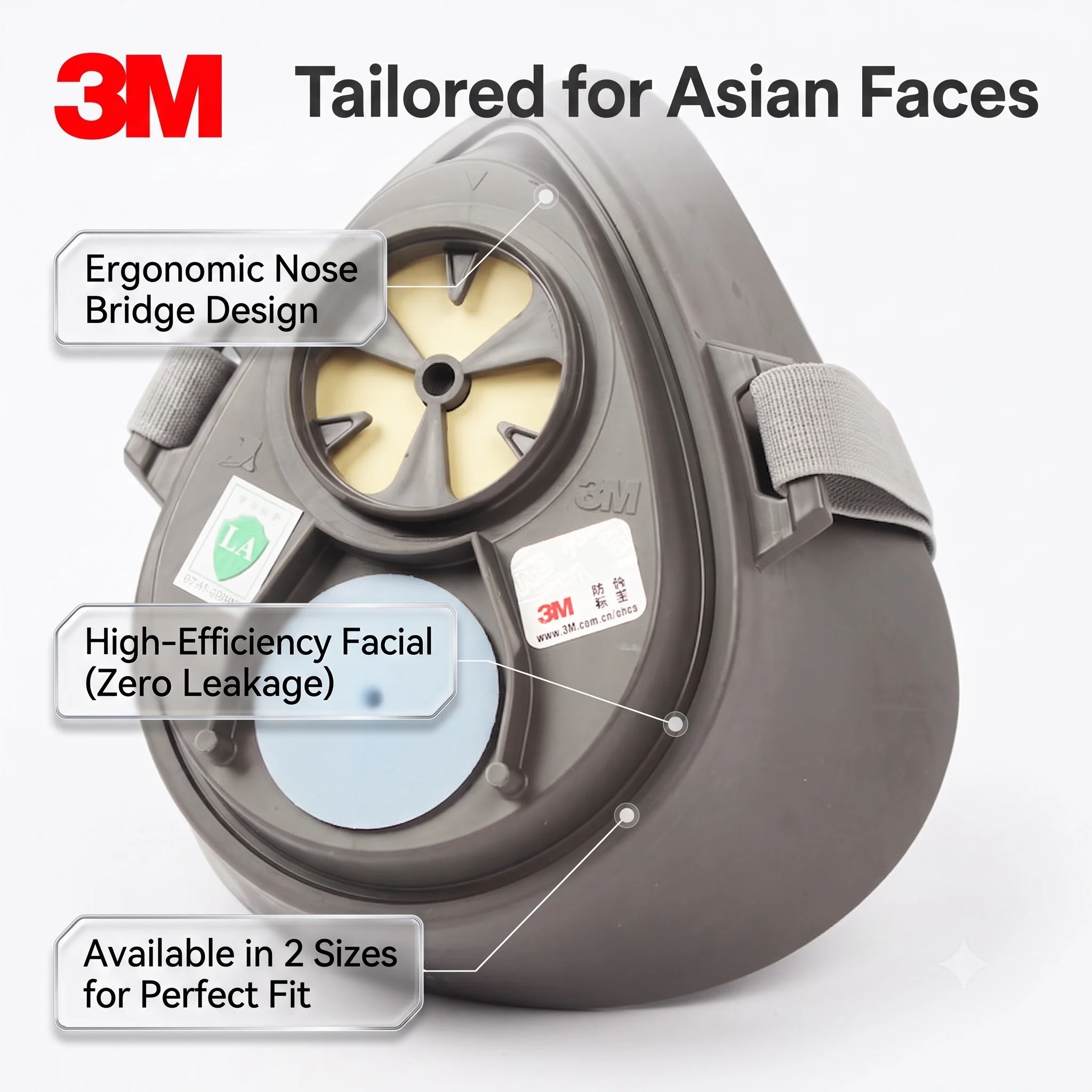 3M 3200 Originales Half Mask Gas Face Respirator Single Filter Paint Airbrush Spraying For Resin Respiratory Protection Working
