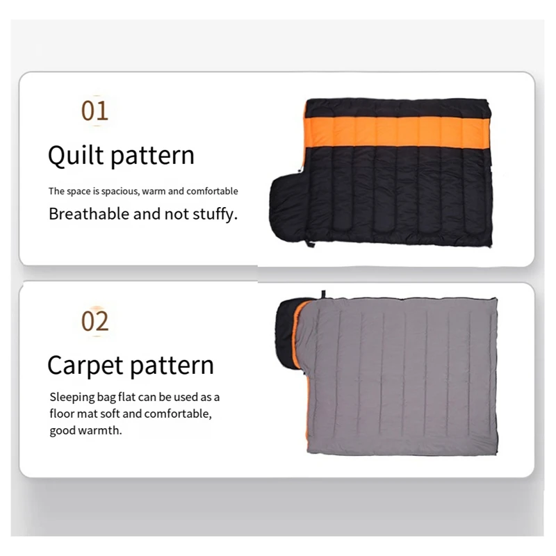 Electric Heated Sleeping Bag With Down Cotton Mat And Type-C Interface For Camping In Spring, Autumn, And Winter