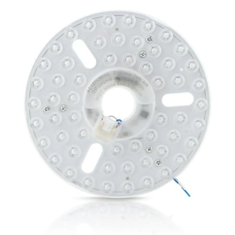 Ceiling Fan LED Light Replacement Panel, 24W 6.3 in, 120V Dimmable Retrofit Light Board, 3 Color Temperatures CCT 3000K 4000K 5