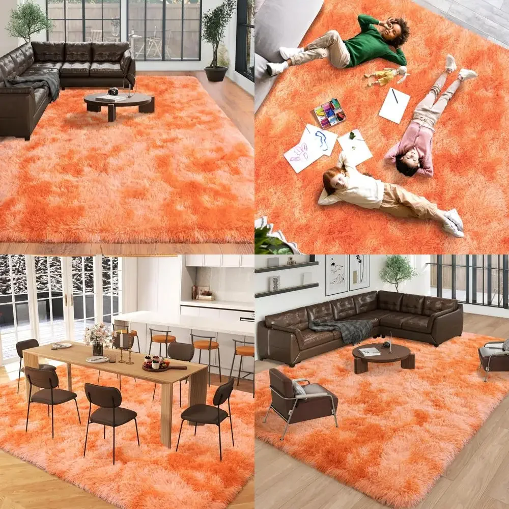 Spacious 8x10 Living Room Rugs, Plush Carpets For Kids Rooms, Soft Shag Bedroom Rugs, Non Slip view 2
