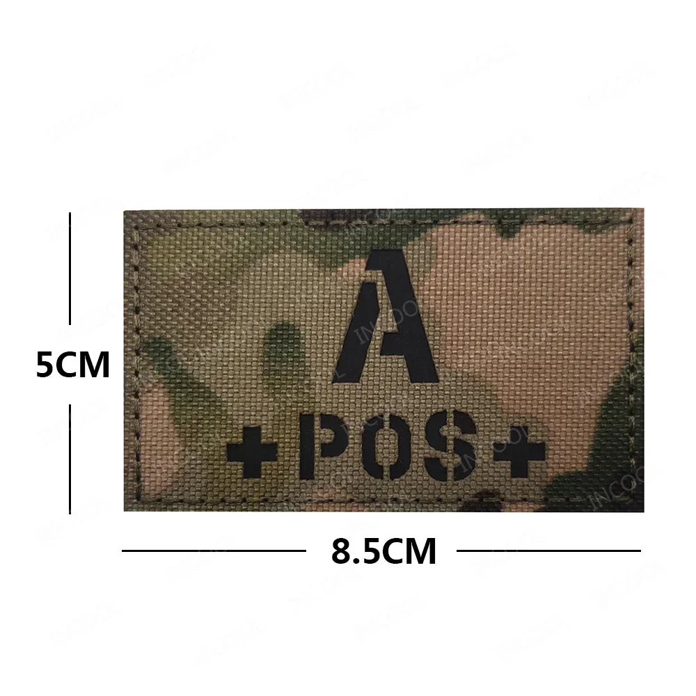 Blood Type Reflective Patches A B AB O POS Positive NEG Negative Infrared Tactical Decorative Badges Glow In Dark For Clothing