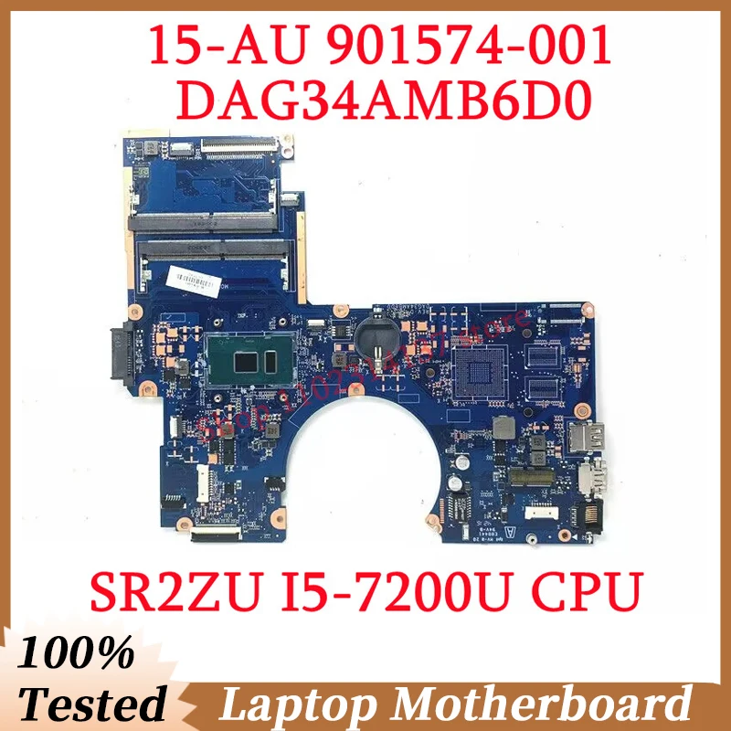 

For HP 15-AU 15T-AU 901574-601 901574-501 901574-001 With SR2ZU I5-7200U CPU Mainboard DAG34AMB6D0 Laptop Motherboard 100%Tested