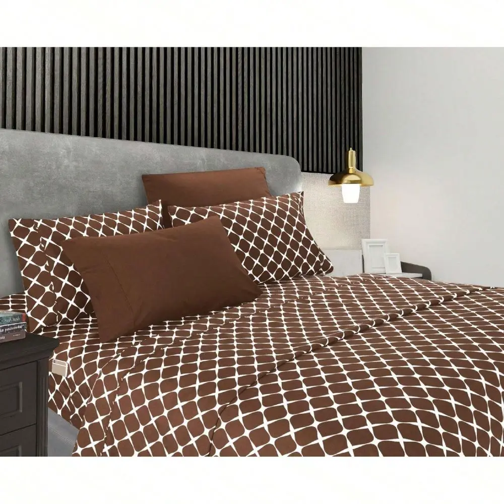 

Комплект постельного белья Comfort Luxury 4-6 предметов, геометрический дизайн Bloomingdale, с глубокими карманами 16 дюймов, ультрамягкий, машинная стирка, роскошный комплект из 6 предметов
