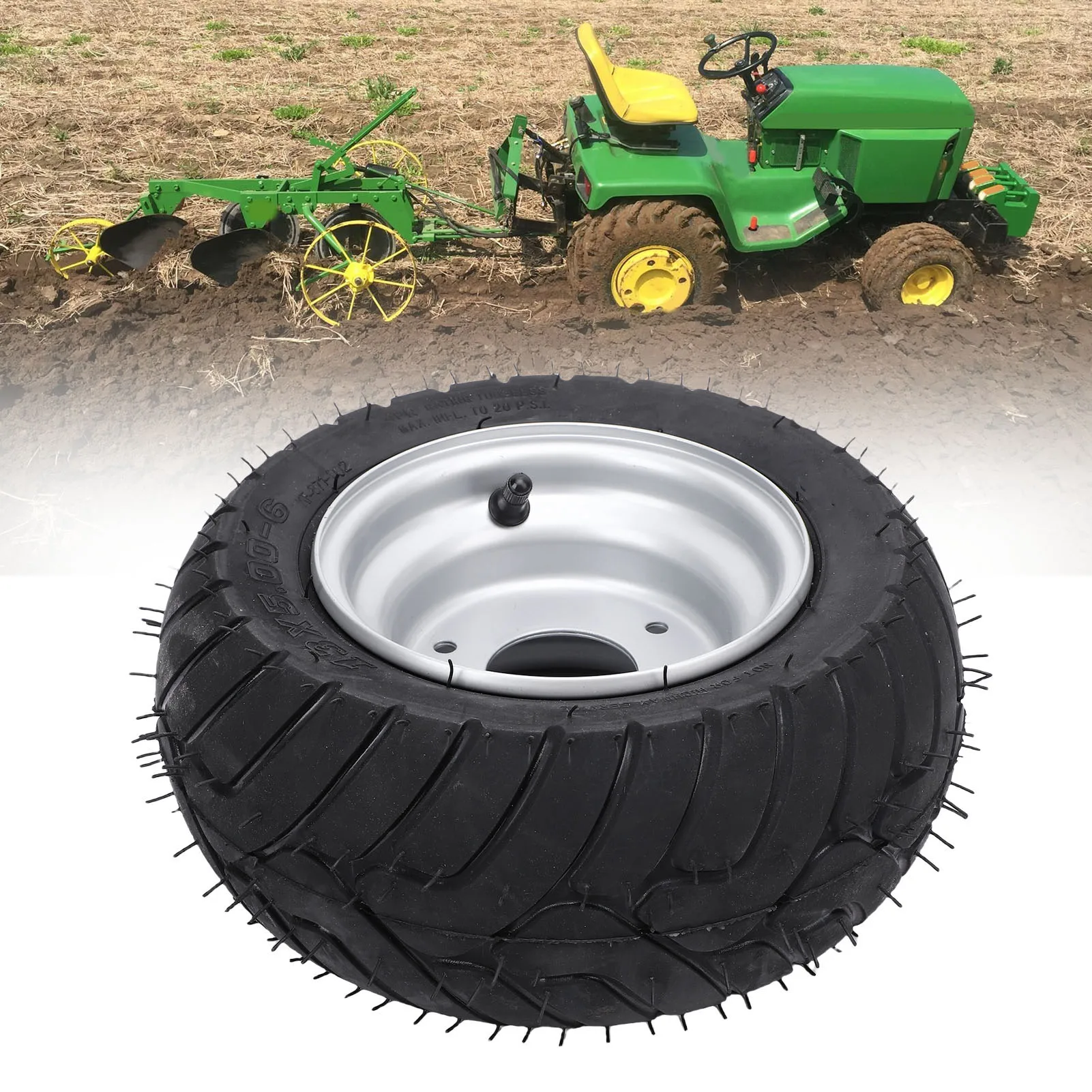 Go Kart Tires Excellent Grip Shockproof 3 Bolt Fixation 13x5.00-6 Tires Puncture Proof Shoulder Traction Function for Mower
