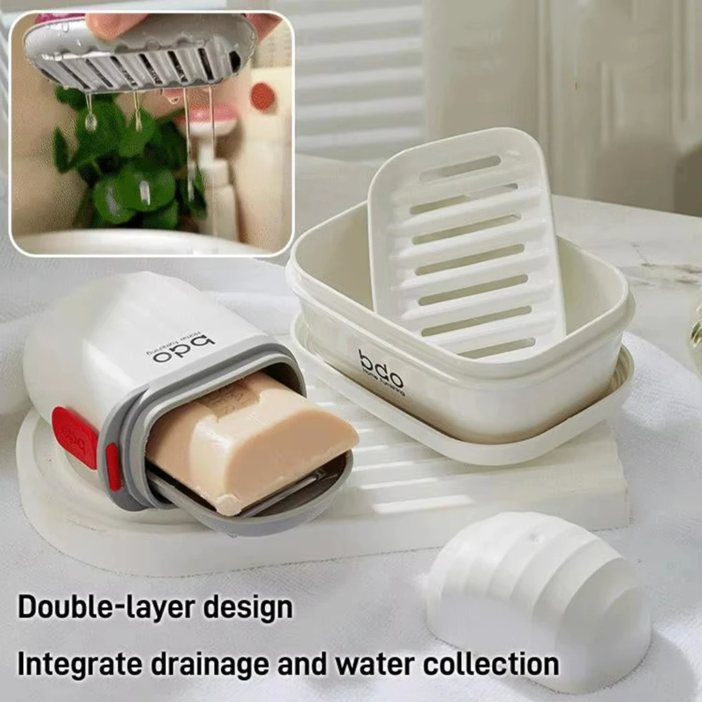 Portable Travel Soap Case Leakproof Container With Lid Bar Soap Dishes Holder For Traveling Bathroom Shower Hiking