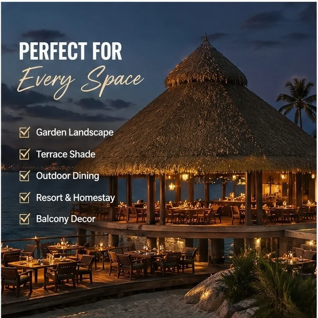 Natural Color Artificial Straw Roof Simulated Thatch Roll Garden Patio Outdoor Decorative Cover Blind Grass Fake Straw Roof