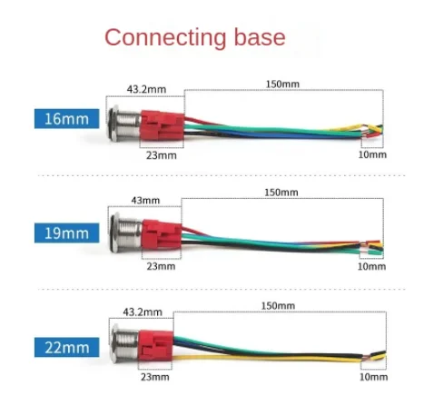 12mm small metal push button switch from reset self-locking ring power supply waterproof lamp
