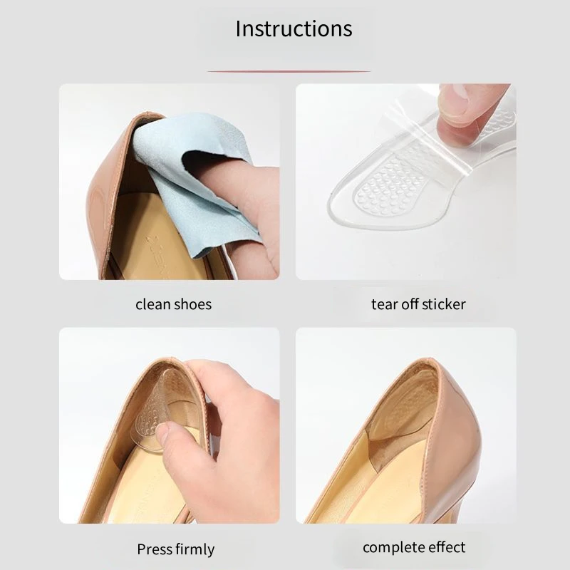 Silicone High Heel Stickers for Women Men Anti Wear Shoe Insole Cushion Non-Slip Foot Pads Heel Liner Gel Care Protector Inserts