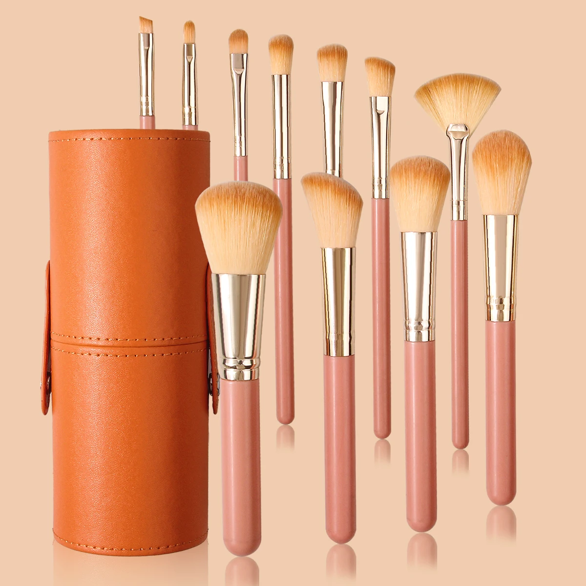 

12 шт. портативный набор кистей для макияжа, основа для теней для век, женская косметическая пудра, румяна, растушевка, инструмент для макияжа и красоты