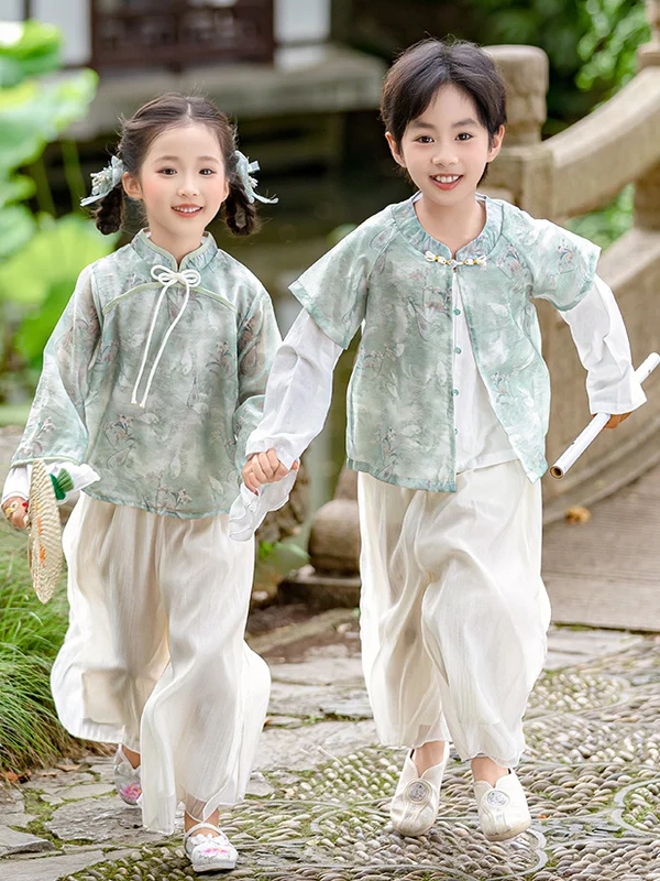 

New Chinese Style Hanfu Set for Girls Spring Autumn Children's Tang Costume Little Girl Ancient Performance Clothes