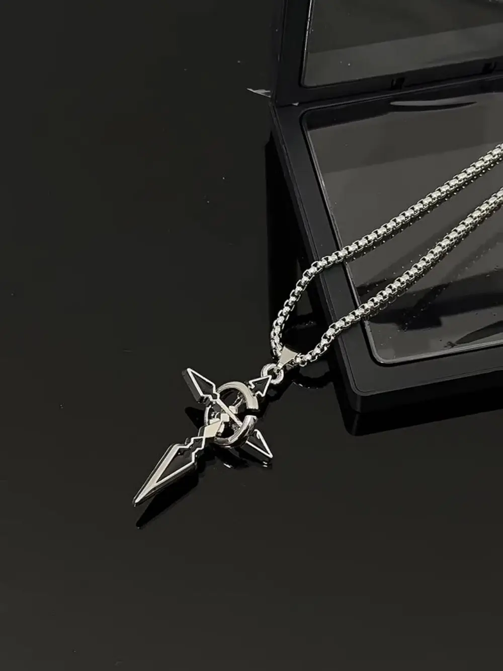 Japanese Korean Minimalist Fashion Necklace Retro Vogue Cross Pendant Necklace For Men women Jewelry