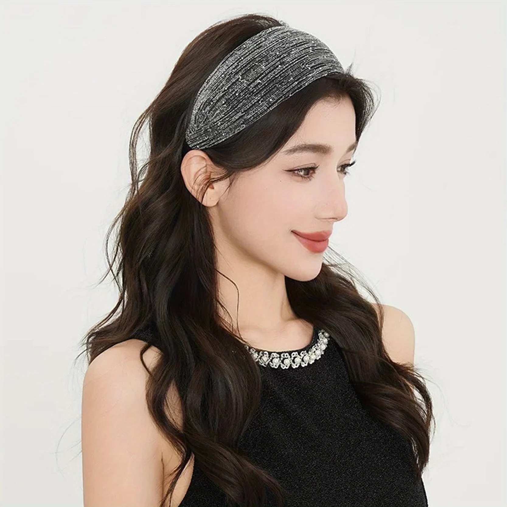 Hochkroniges Haarband, Vollmond-Stern-Haarband mit breiter Krempe, vielseitiges breites Haarband für Damen, Valentinstagsgeschenk – Detail 6