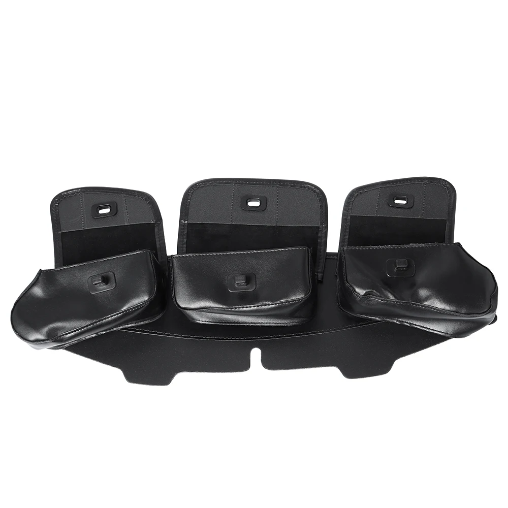 Motorcycle Black 3 Pocket Windshield Batwing Fairing Pouch Bag For Harley Touring Electra Street Glide 1996-2013 2012 2011 2010