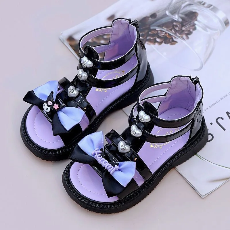 Nuovo Sanrio Kuromi Kids sandalo Cute Cartoon Summer Outdoor Kawaii Soft Sole Comfort antiscivolo bambini sandalo da spiaggia regali per ragazza