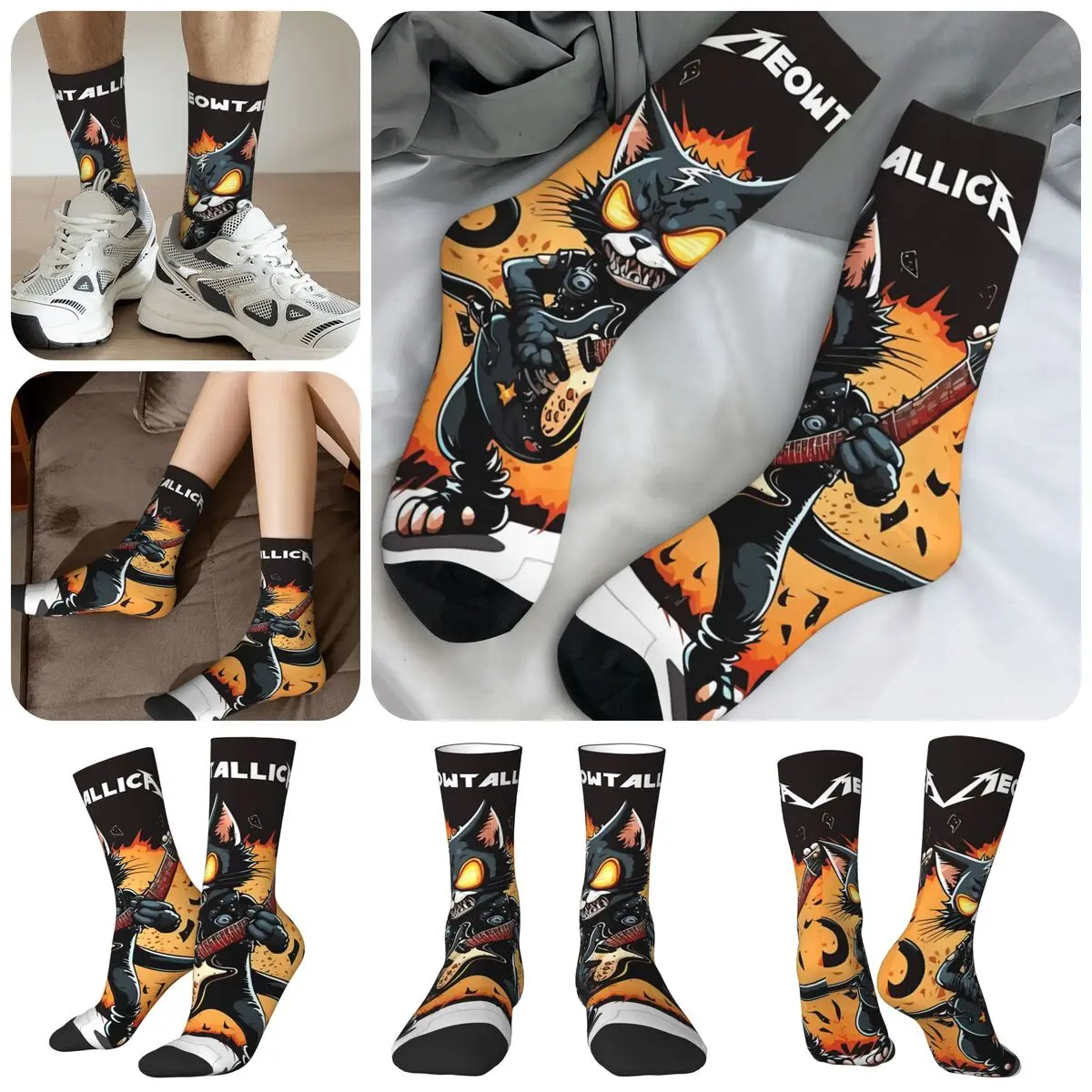 

Metallicat High elasticity polyester fiber 3D printing cosy Unisex Hip Hop KIss Cat Interesting Four Seasons Socks