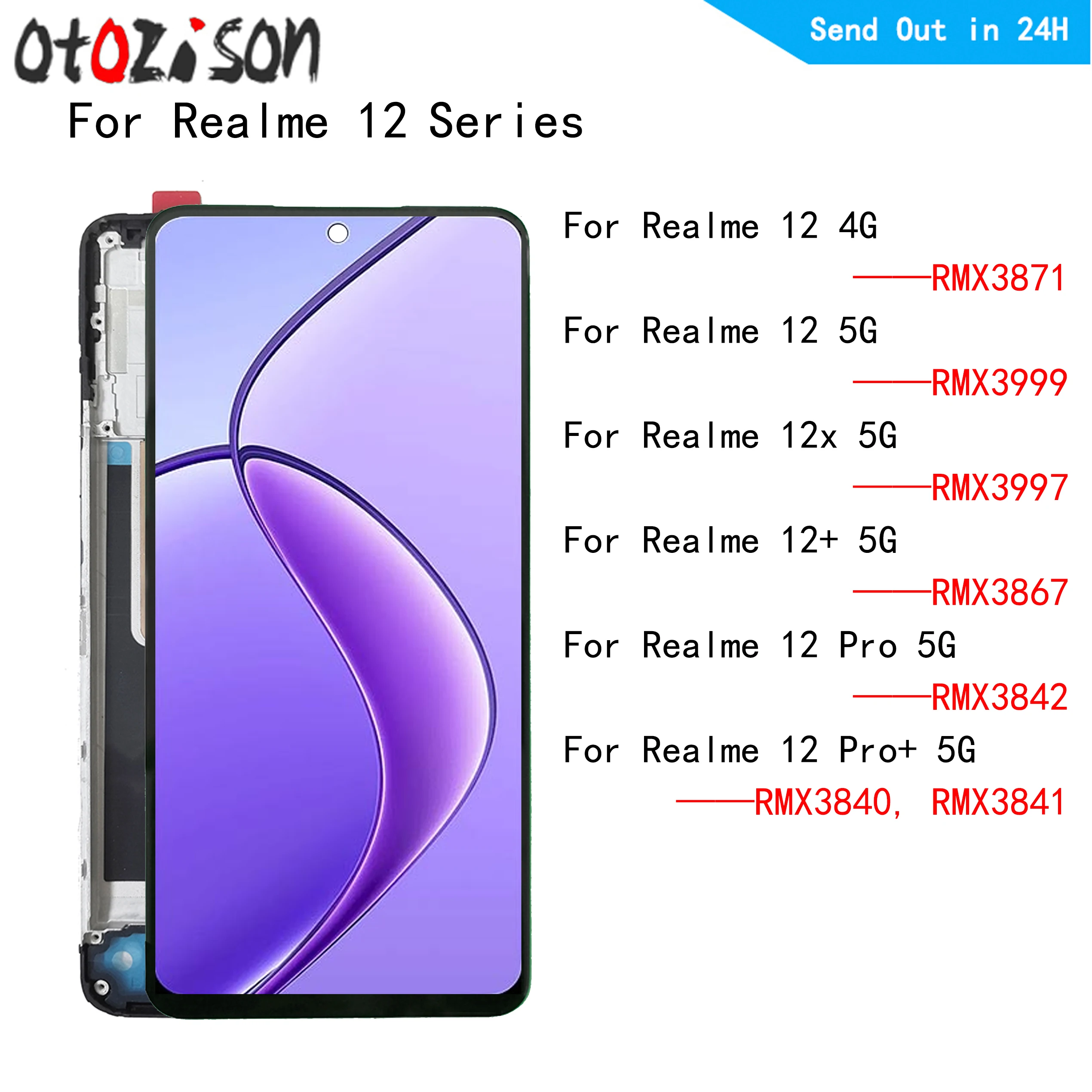For Realme 12 LCD Screen For Oppo Realme 12 12X 12+ 12Pro 12Pro+