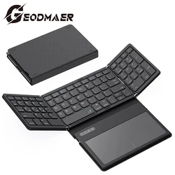 Mini Portable Folding Keyboard with Touchpad Foldable Bluetooth Keyboard Wireless Travel Keyboard for Windows/iOS/Android/PC