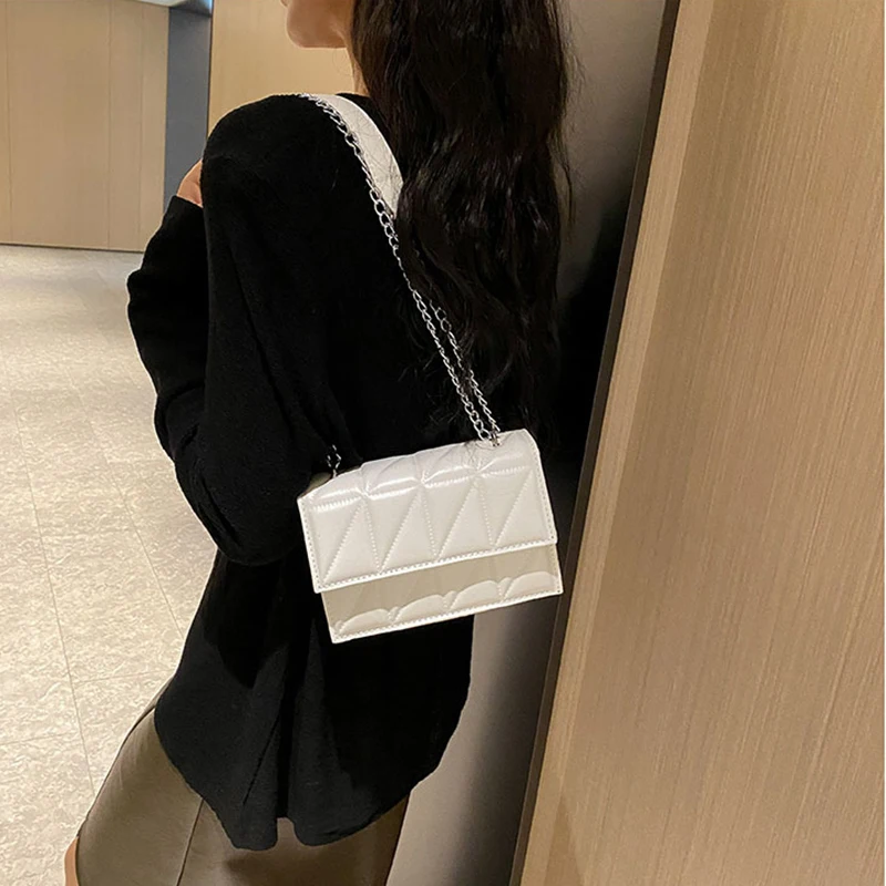 Designer Mode Frauen Umhängetasche Damen PU Leder Griff Handtaschen Kette Riemen Umhängetaschen für Frauen – Detail 14