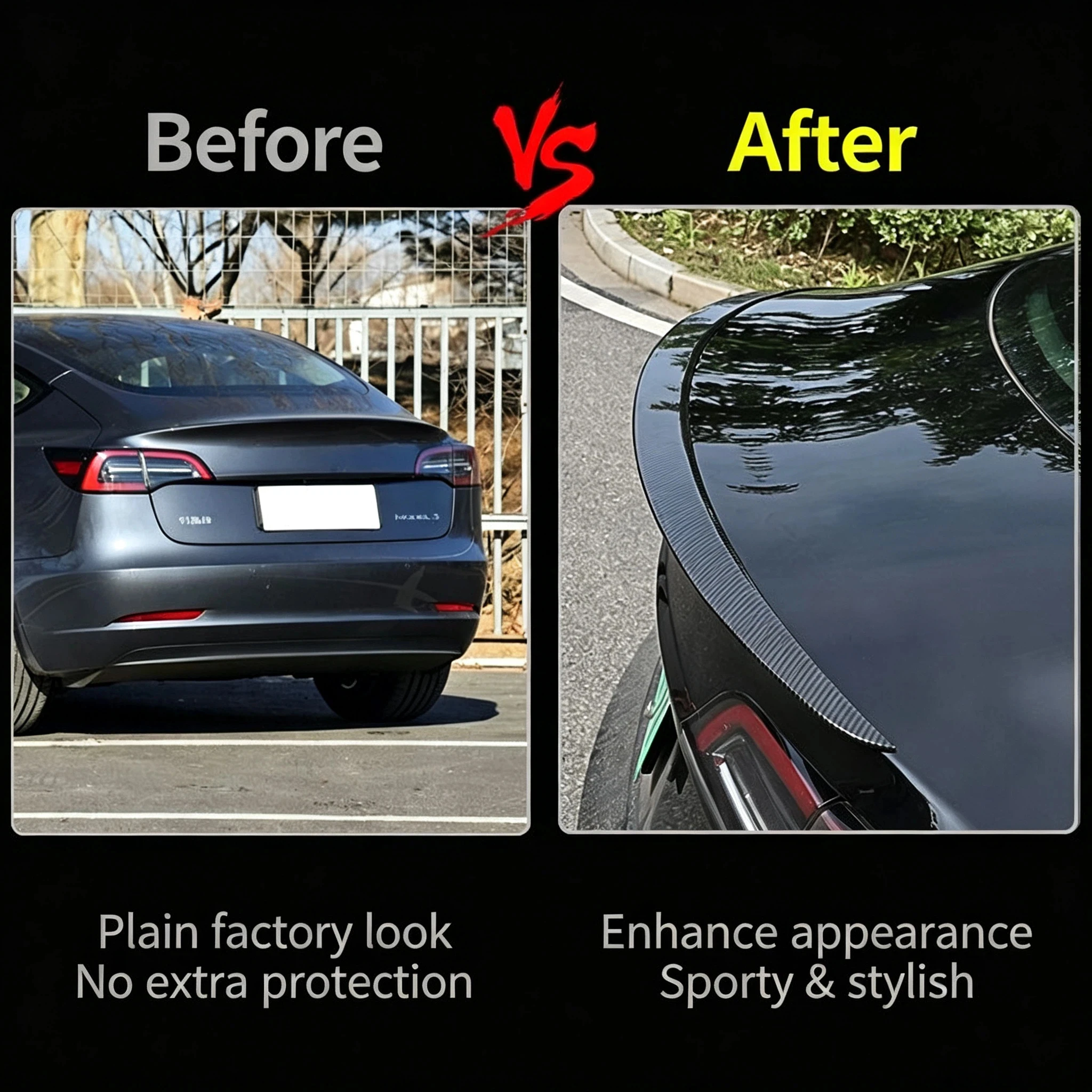 For Tesla Model 3 Highland 2017-2026 ABS Rear Trunk Spoiler Car Wing Lip Tail Spoiler Exterior Modification Accessories