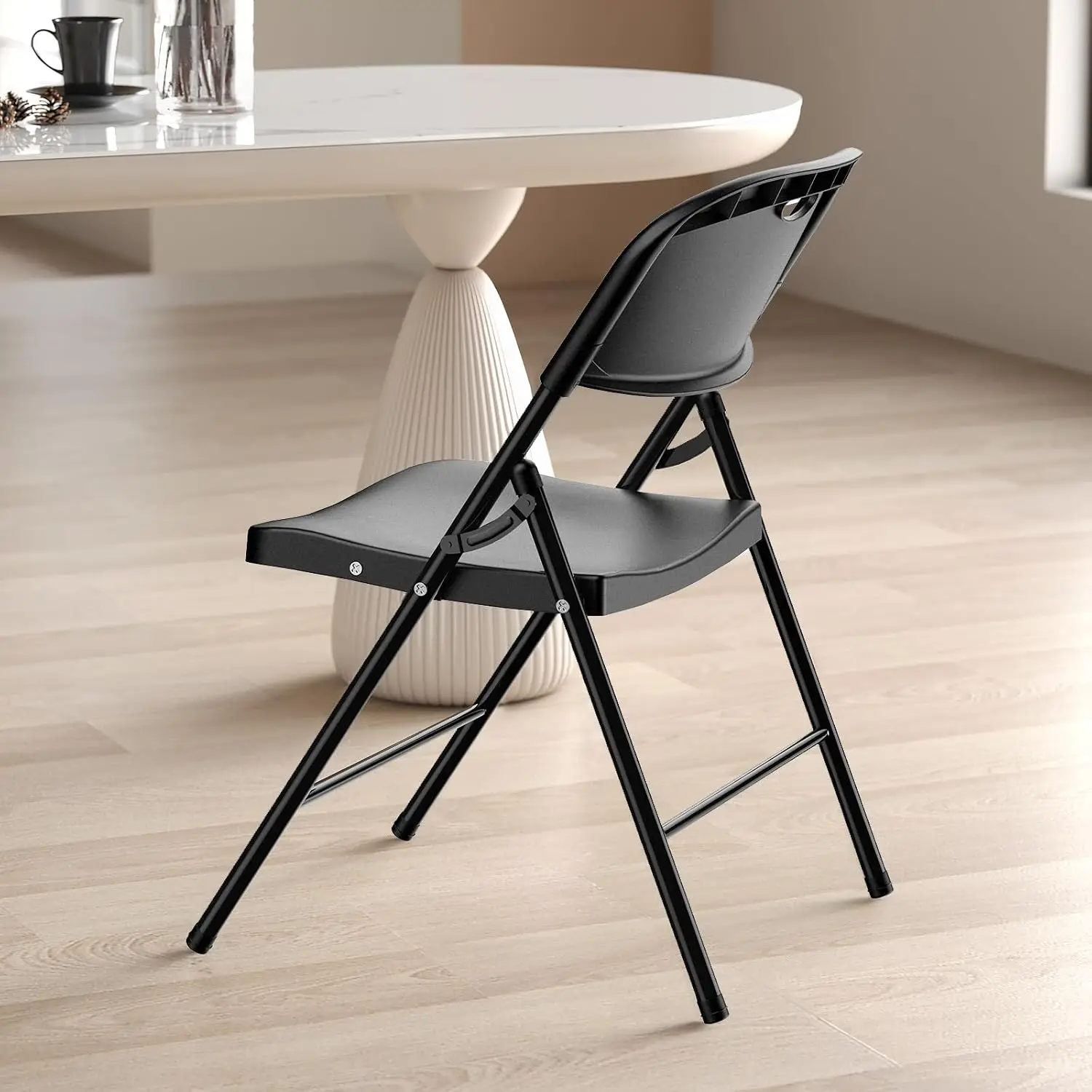 Heavy Duty Plastic Folding Chair Reinforced Steel Frame Indoor & Outdoor Wedding Party Restaurant Patio Garden, Customized