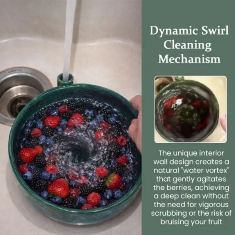 3D Berry Washing Bowl, Fruit & Vegetable Colander Strainer, Drainable Kitchen Bowl for Blueberries, Strawberries, Grapes - view 4