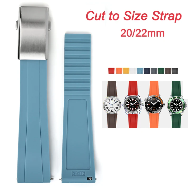 Flüssiges Silikonarmband, 20 mm, 22 mm, Schnellverschluss, für Herren und Damen, Größe geschnitten, Ersatzarmband, Uhrenarmband für Rolex für Omega