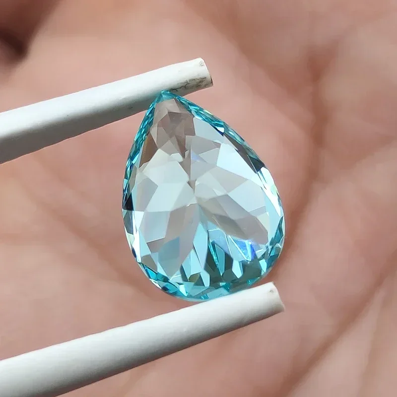 

Lab Grown Paraiba Pear Shape VVS1 Gemstone Charms Beads for DIY Jewelry Making Earrings Necklace Selectable AGL Certificate