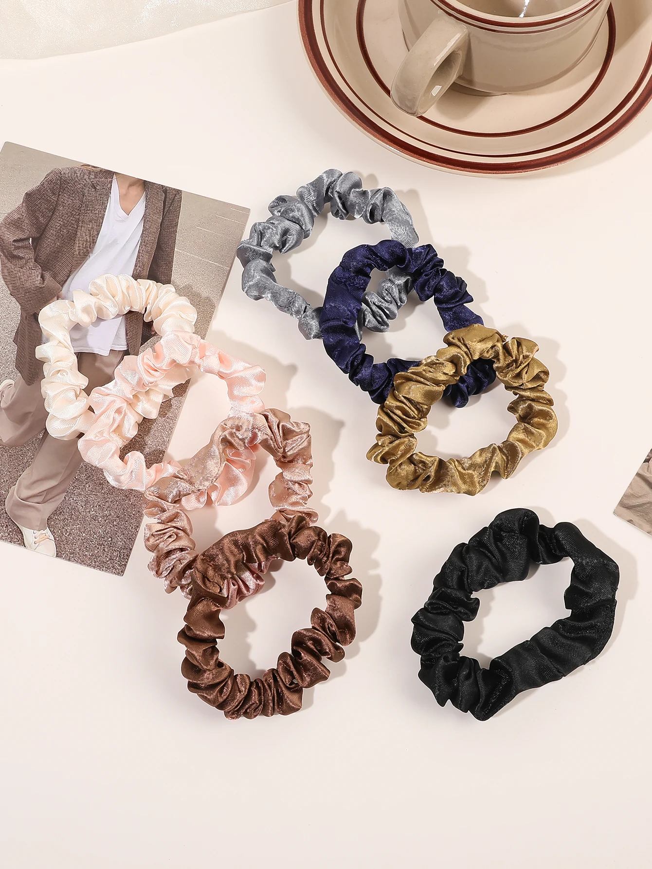 Raso, cravatte per capelli in seta piccolo Mini Scrunchy per le donne accessori per capelli spessi carino morbido antiscivolo elastici per capelli