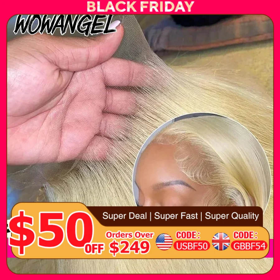 12A Blonde 613# HD Lace Full Frontal Wigs 13X6 Lace Front Wigs Human Hair Straight Colored Wigs Brazilian Hair 250% For Women