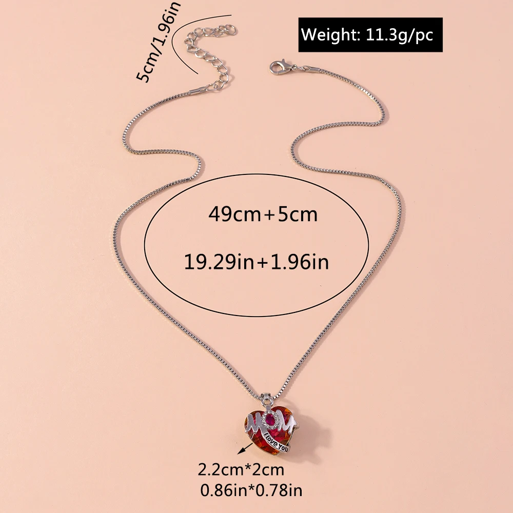 Aihua Exquisite Koreanische Kristall-Halskette „Mama, ich liebe dich“ für Frauen, Muttertagsgeschenk, Schmuckgeschenk – Detail 7