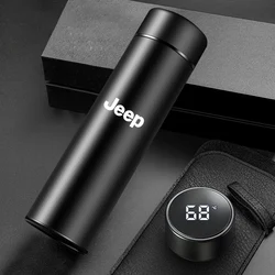 Car Portable Coffee Thermos Car Smart Stainless Steel Insulation Cup For Jeep Renegade Wrangler JL JK Gladiator Cherokee Compass