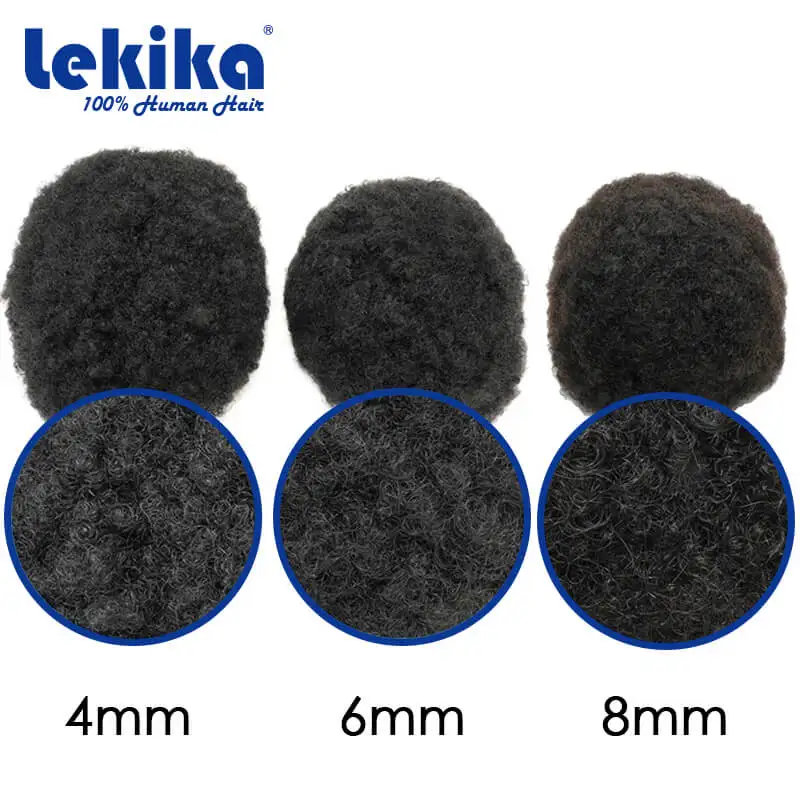 Premier Double knotted Durable Skin Base Afro Toupee for Men Toupee Wig For Black Men Male Hair Prosthesis System Unit Curly Wig