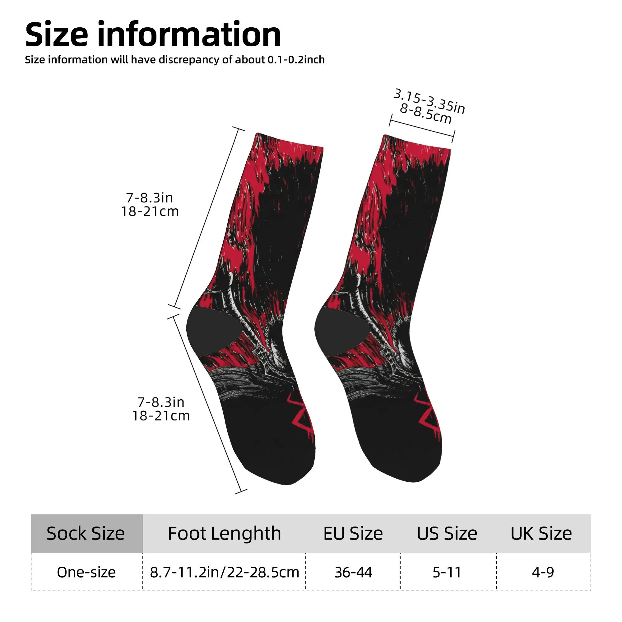 애니메이션 B-berserks 양말 빈티지 스타킹 겨울 미끄럼 방지 남성용 양말 따뜻한 소프트 디자인 러닝 양말