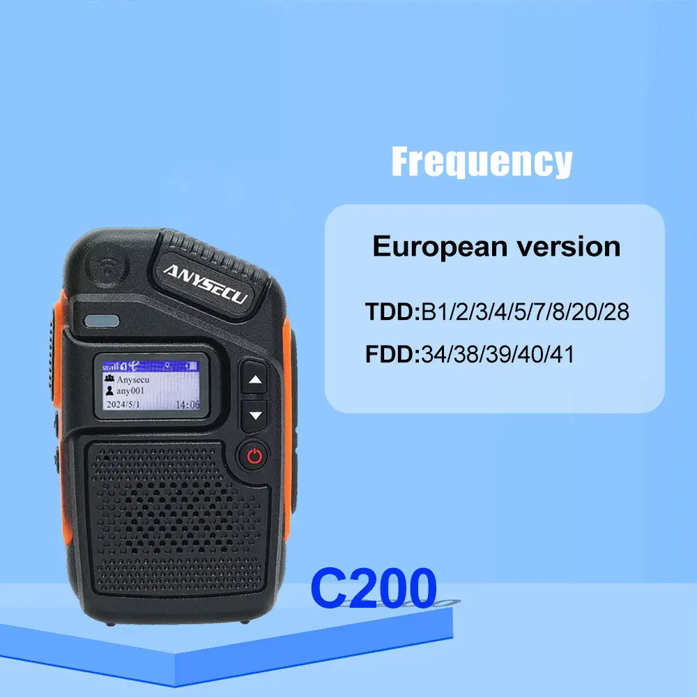 

2025 4G C200 RTOS System with Realptt Radio C200 GPS Optional Work 3000mAh Handheld Radio