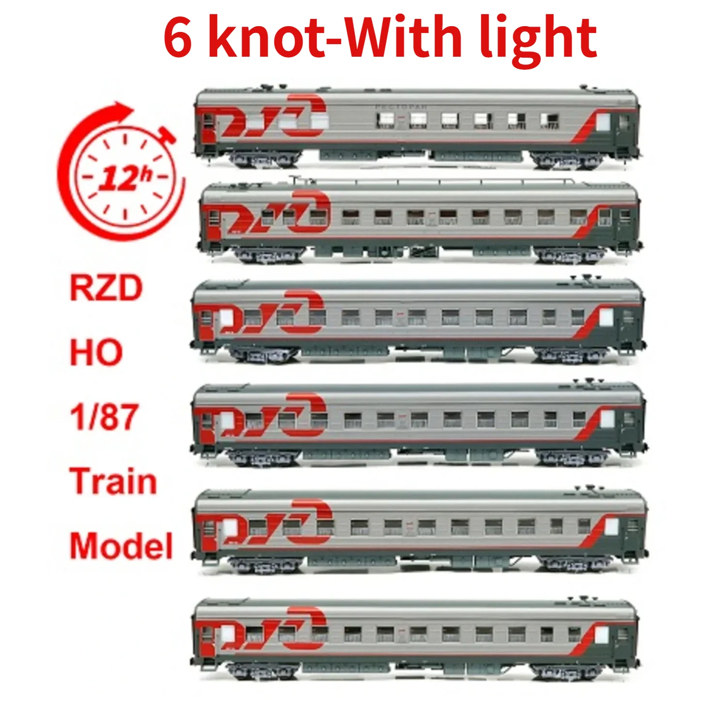 HERIS HO RZD 1/87 Train Model Russian International Train Sleeping Car Dining Car Attendant Compartment Train Model Set