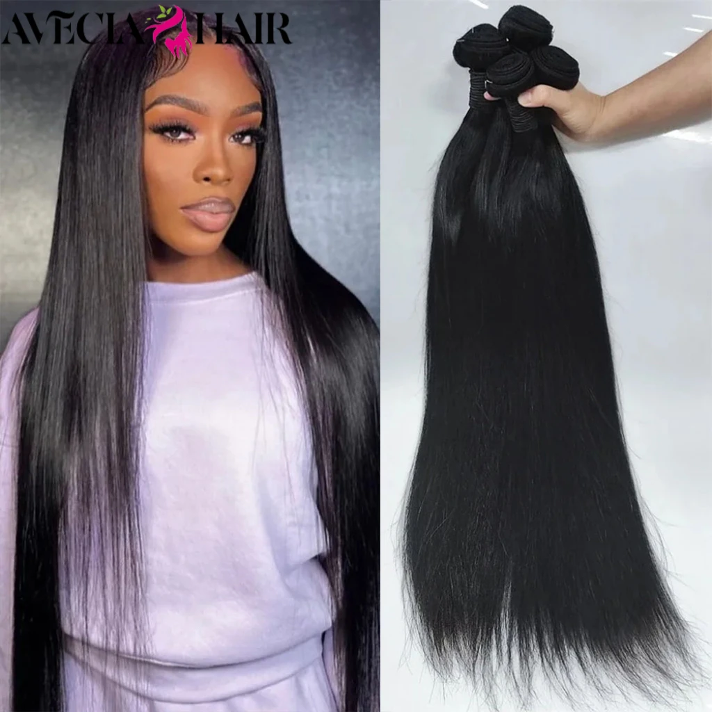 36 38 40 Inch Human Hair Bundles 10A Indian Hair Bundles Straight Bundles Human Hair Extensions Raw Hair Bundles 30 Inch Bundles