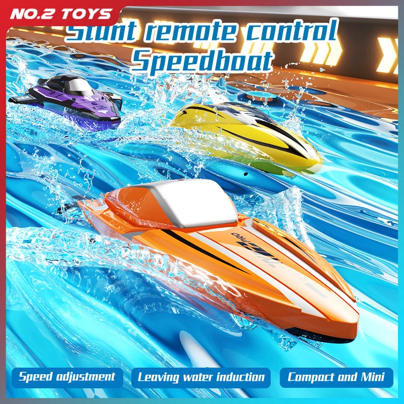 

2.4G Mini RC Speedboat Multiple Player Game Double Motor High Speed Ship Lake Pool Bathtub Waterproof RC Stunt Boat Toy for Kids