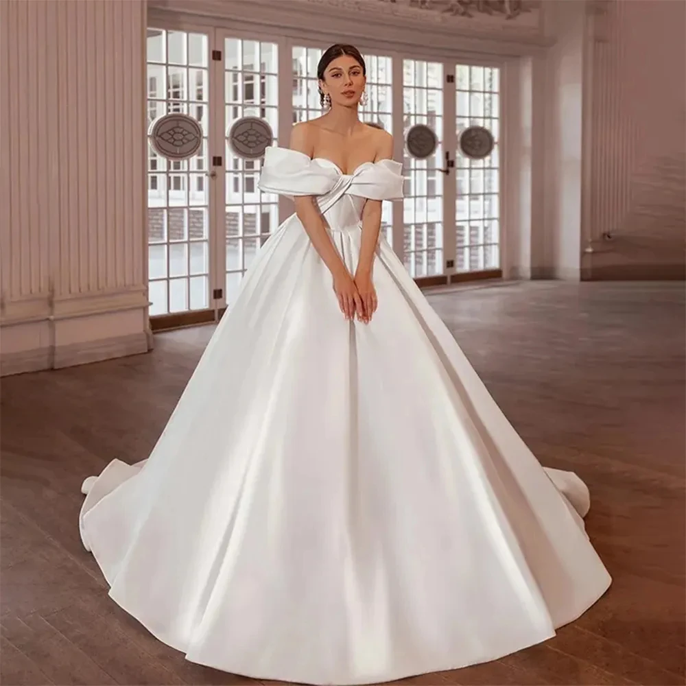 Vestido De Novia De satén sin mangas con Espalda descubierta, traje De lujo con escote Corazón, W10300, novedad De 2024