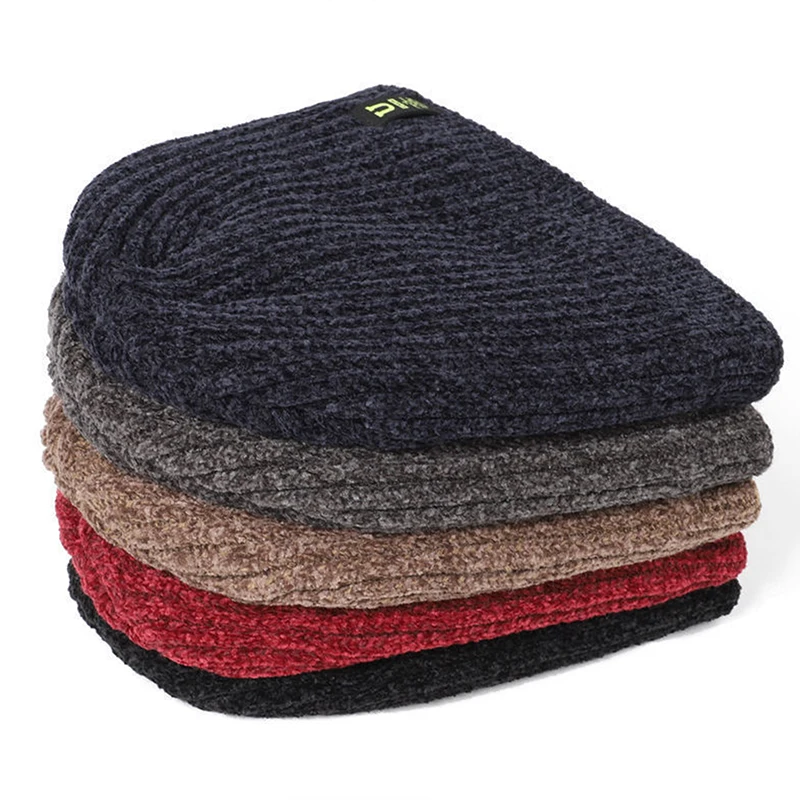 Men's Winter Knit Hats Soft Stretch Cuff Beanies Cap Comfortable Warm Slouchy Hat Outdoor Riding Knitted Cap For Women image 3