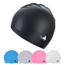 55g Silicone Swimming Cap Men Women Swim Pool Water Sport Diving Bathing Long Hair Waterproof Large Size Caps Hat for Adults New