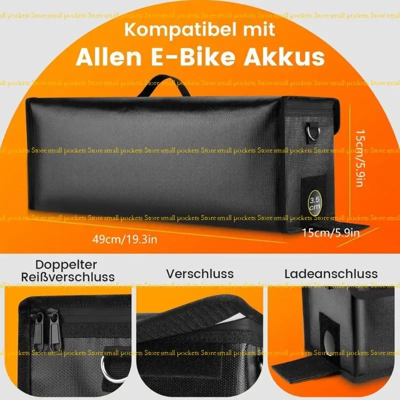 R1WD مقاوم للماء مقاومة للحريق حقيبة التخزين دراجة كهربائية بطارية السلامة حقيبة سعة كبيرة للصدمات حمل #6