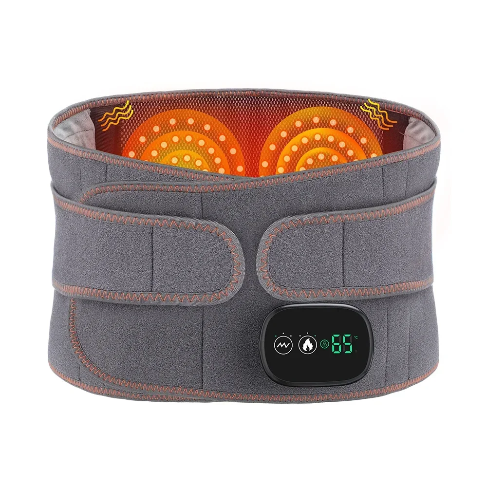 Adjustable Compress Lumbar Massage Lower Back Brace Belt Pain Relief Infrared Heating Waist Massager Type-C Rechargeable 5000mAh