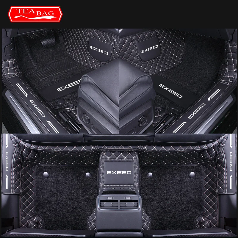 Car Styling Foot Pads Carpets Non-slip Rugs Panel Cover Floor Mats for Chery Exeed LX 2019 2020 2021 2022 2023 Auto Accessories