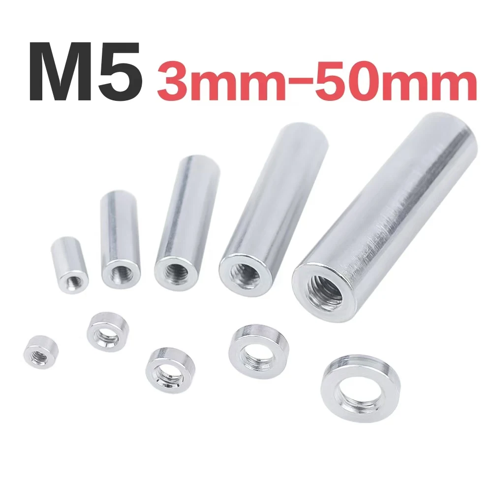 

100Pcs Aluminum Alloy Bushing Isolation Pillar Aluminum Column Extended Round Threaded Spacers 3D Printer Accessory Threaded M5