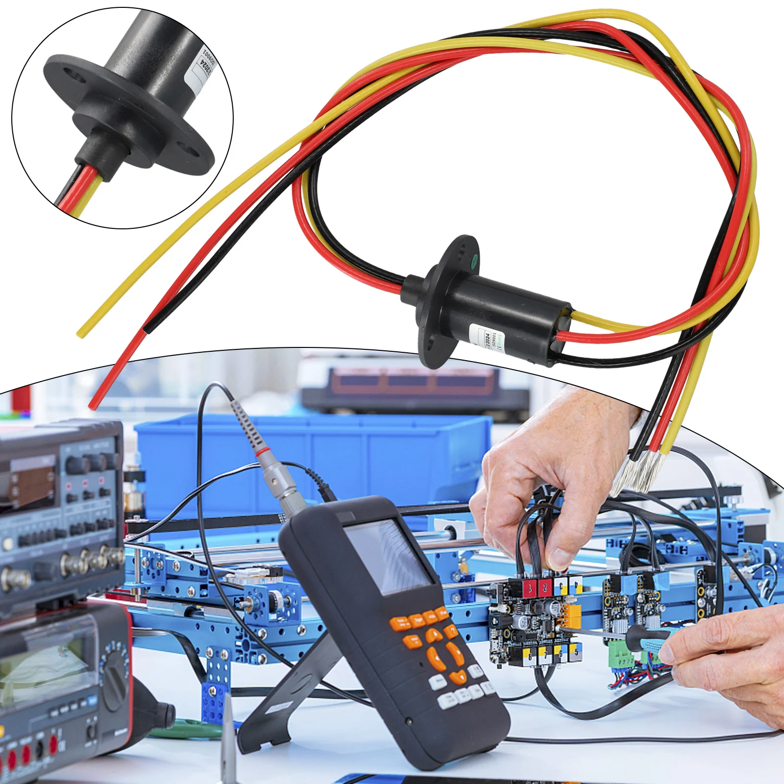 Conductive Slip Ring Customizable 3 Ringed Slip Ring for PTZs & Robotic Industry 30A Low Torque Gold Gold Contact