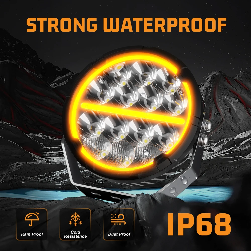 LED Offroad Driving Lights 6.5 inch White & Amber DRL Spot-Flood Combo 60000LM Auxiliary Work Pods Cubes Light for 4x4